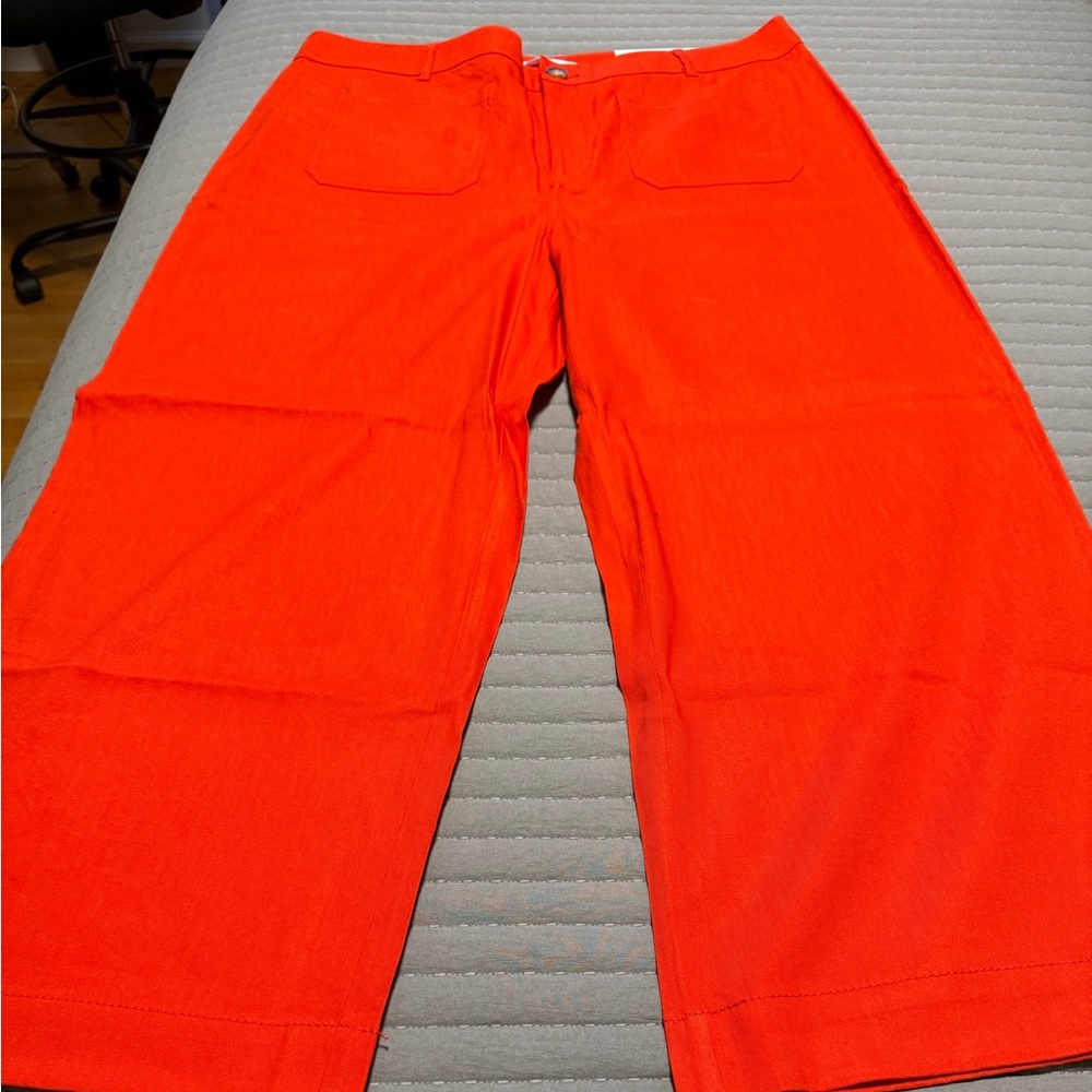 LOFT Red Wide Leg Pants